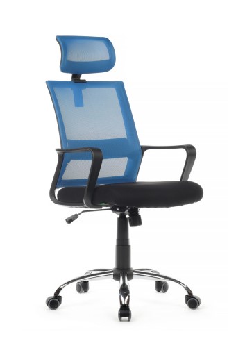 Кресло офисное Riva Chair Mint RCH 1029HB Синий/Черный