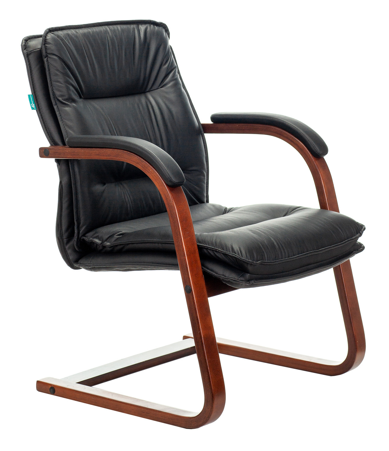 Конференц-кресло Бюрократ T-9927 WALNUT-AV черный кожа