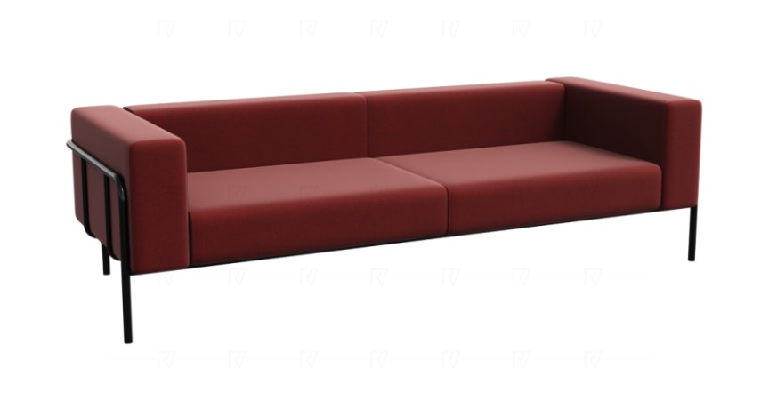 Диван трехместный Flex FLX-3 Flax 014/Металл Черный