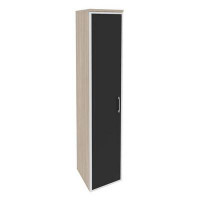 Onix Шкаф высокий узкий левый O.SU-1.10 R (L) black Дуб Аттик/Cтекло Black 400*420*1977