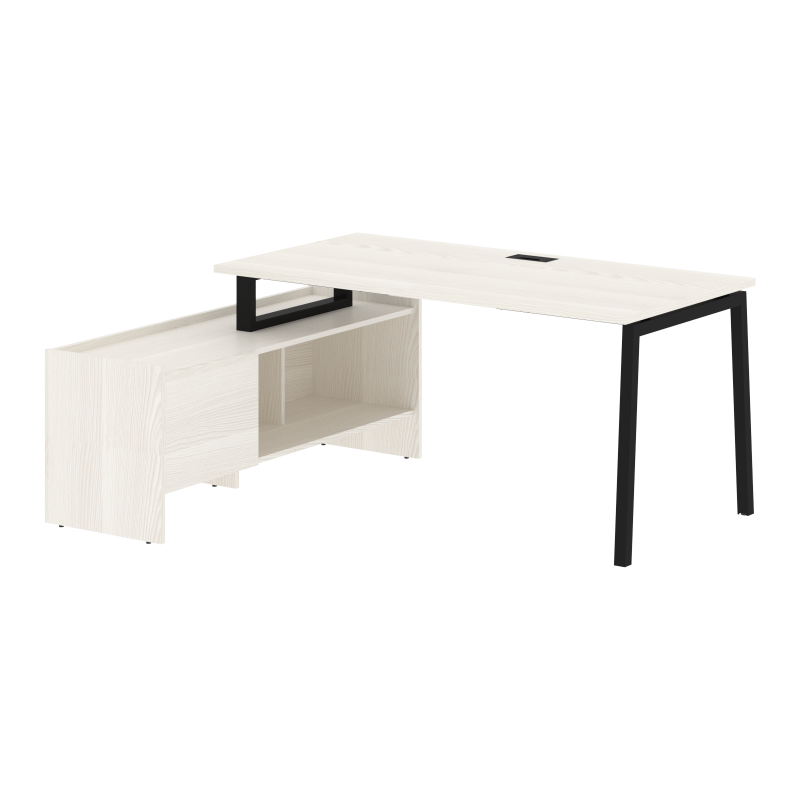 Стол с тумбой ELCT 17814 Ясень Траун/Черный 1560х1600х750 НСТ EDIS