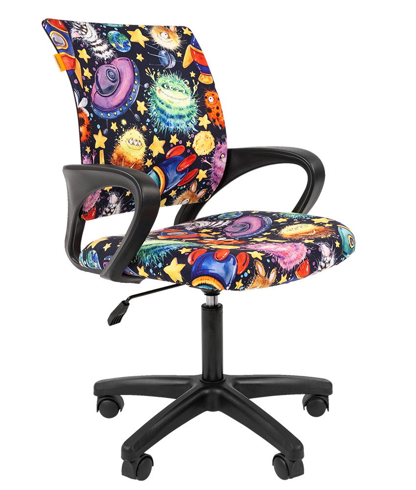 Кресло детское CHAIRMAN KIDS 103 LT BLACK Ткань велюр с рисунком нло