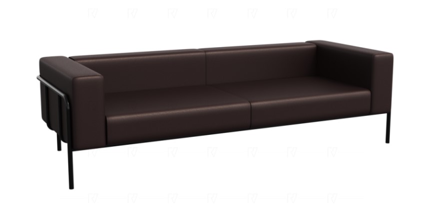 Диван трехместный Flex FLX-3 Латте Люкс 405/Металл Черный