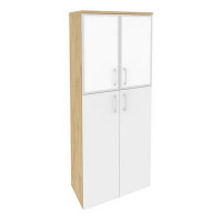 Onix Шкаф высокий широкий O.ST-1.7 R white Тиквуд Светлый/Белый Бриллиант/Стекло White 800*420*1977
