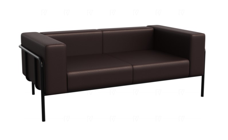 Диван двухместный Flex FLX-2 Латте Люкс 405/Металл Черный