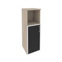 Onix Шкаф средний узкий левый O.SU-2.2 R (L) black Дуб Аттик/Cтекло Black 400*420*1207