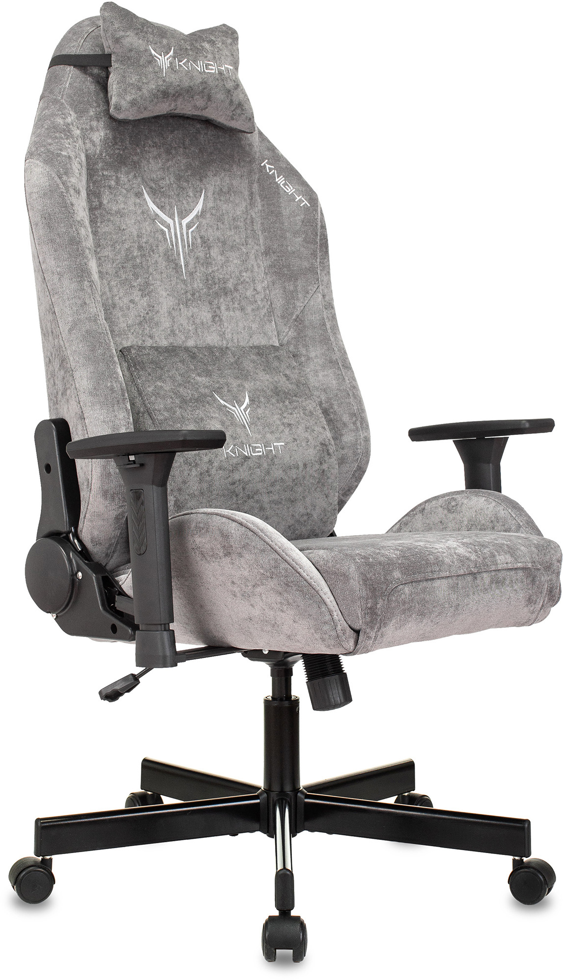 Кресло игровое Knight N1 Fabric серый Light-19