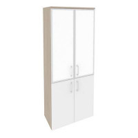 Onix Шкаф высокий широкий O.ST-1.2 R white Дуб Аттик/Белый Бриллиант/Стекло White 800*420*1977