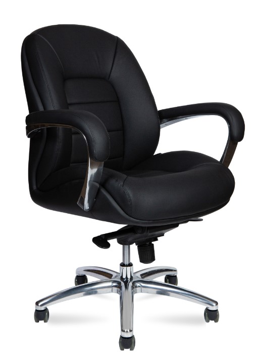 Кресло руководителя Grand LB black  / черная экокожа