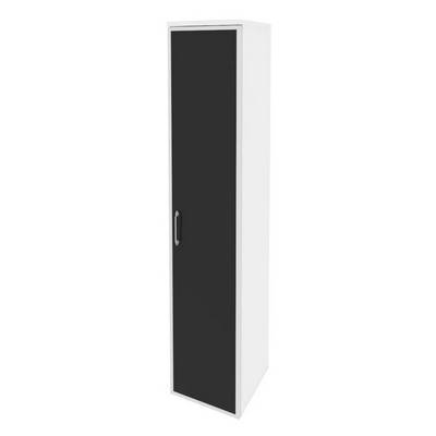 Onix Шкаф высокий узкий правый O.SU-1.10 R (R) black Белый Бриллиант/Cтекло Black 400*420*1977