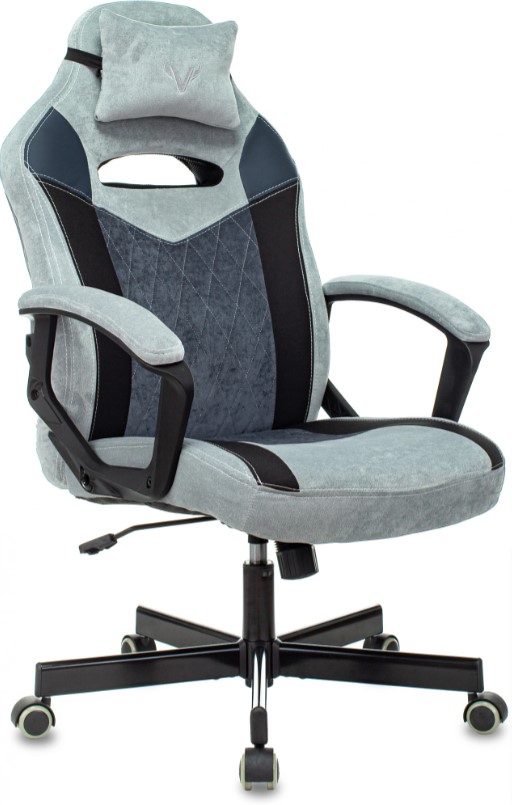 Кресло игровое Zombie VIKING 6 KNIGHT Fabric голубой