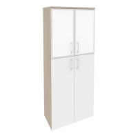 Onix Шкаф высокий широкий O.ST-1.7 R white Дуб Аттик/Белый Бриллиант/Стекло White 800*420*1977