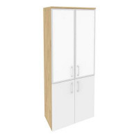 Onix Шкаф высокий широкий O.ST-1.2 R white Тиквуд Светлый/Белый Бриллиант/Стекло White 800*420*1977
