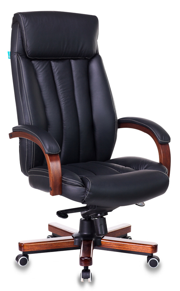 Кресло руководителя Бюрократ T-9922WALNUT черный кожа