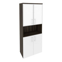 Onix Шкаф высокий широкий O.ST-1.4 R white Дуб Мали/Белый Бриллиант/Стекло White 800*420*1977