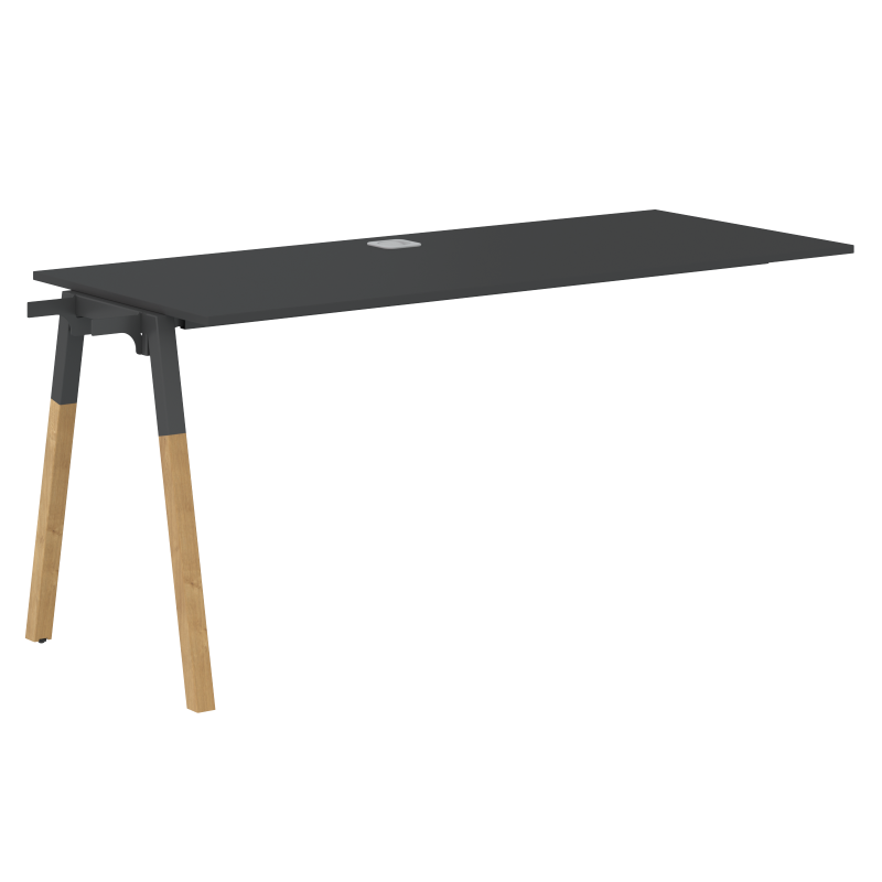 Стол приставной FIST 1567 Черный графит/Антрацит-Бук 1580х670х733 FORTA
