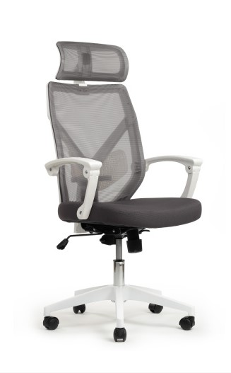 Кресло руководителя Riva Chair Oliver RCH W-203AC Белый пластик/Серый