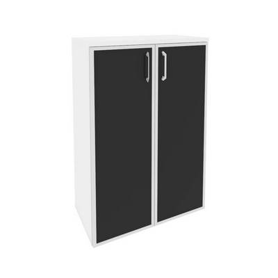 Onix Шкаф средний широкий O.ST-2.4 R black Белый Бриллиант/Cтекло Black 800*420*1207