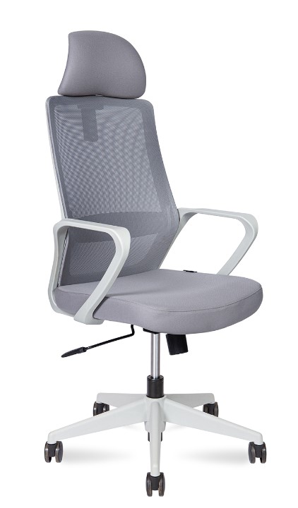 Кресло руководителя Pino grey / серый пластик / серая ткань / серая ткань
