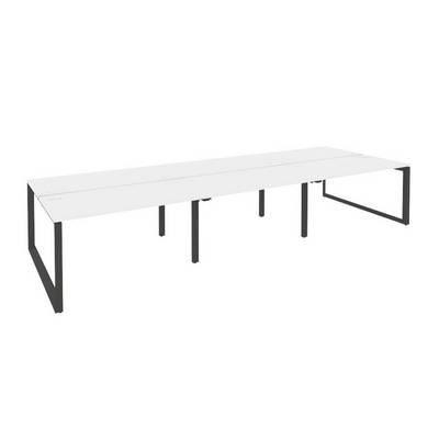 Onix Рабочая станция на О-образном м/к O.MO-D.RS-6.3.7 Белый Бриллиант/Металл Антрацит 4140*1475*750