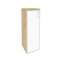 Onix Шкаф средний узкий левый O.SU-2.4 R (L) white Тиквуд Светлый/Стекло White 400*420*1207