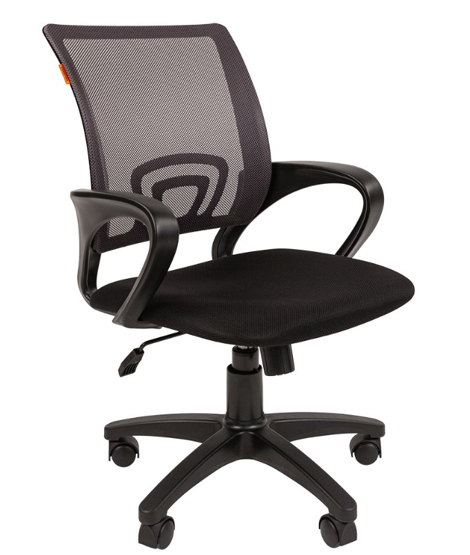 Кресло офисное Chairman 696 Сетчатый акрил TW-04 серый / Ткань TW-11 черный