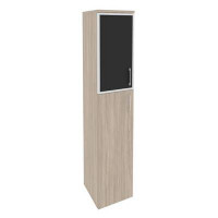 Onix Шкаф высокий узкий левый O.SU-1.7 R (L) black Дуб Аттик/Cтекло Black 400*420*1977