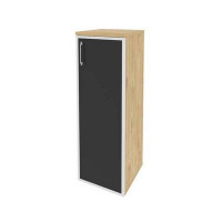 Onix Шкаф средний узкий правый O.SU-2.4 R (R) black Тиквуд Светлый/Стекло Black 400*420*1207