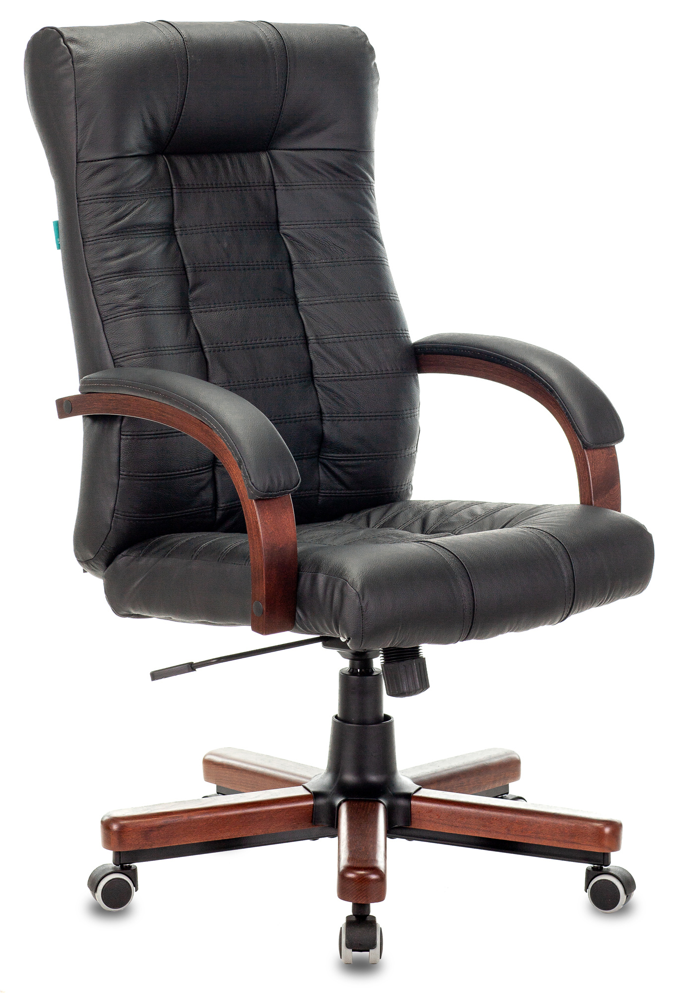 Кресло руководителя Бюрократ KB-10 WALNUT черный кожа