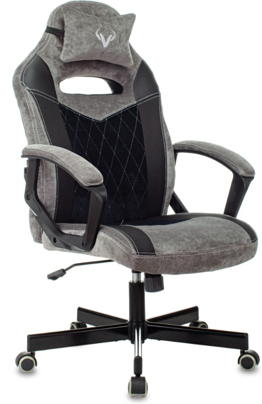Кресло игровое Zombie VIKING 6 KNIGHT Fabric серый/черный