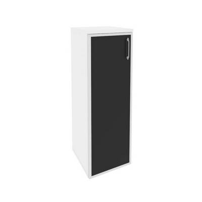 Onix Шкаф средний узкий левый O.SU-2.4 R (L) black Белый Бриллиант/Cтекло Black 400*420*1207