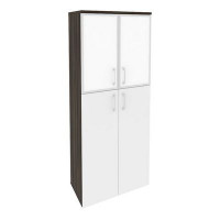Onix Шкаф высокий широкий O.ST-1.7 R white Дуб Мали/Белый Бриллиант/Стекло White 800*420*1977