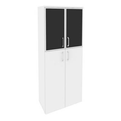 Onix Шкаф высокий широкий O.ST-1.7 R black Белый Бриллиант/Cтекло Black 800*420*1977