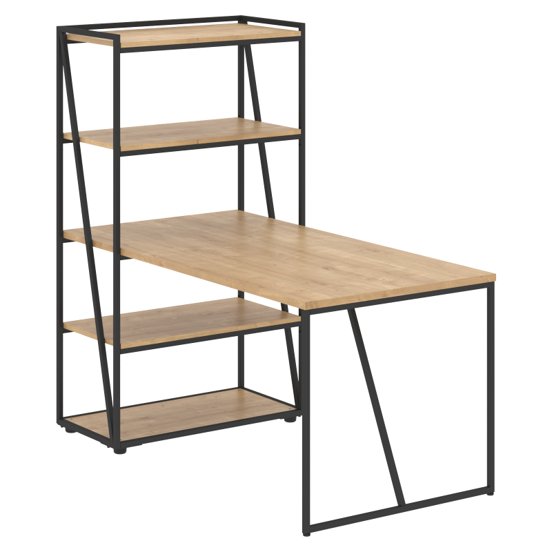 Стол компьютерный LMST 1515 Дуб Бофорд/Черный 1560х842х1517 LOFTIS