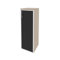 Onix Шкаф средний узкий правый O.SU-2.4 R (R) black Дуб Аттик/Cтекло Black 400*420*1207