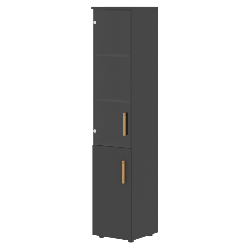 Шкаф колонка комбинированая (R) с топом FHC 40.2(R) Черный графит/Черный графит 404х429х1983 FORTA