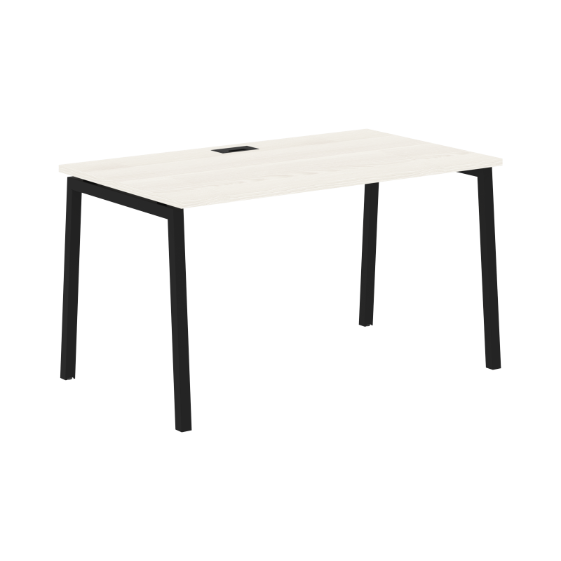 Стол прямой ELST 1380 Ясень Траун/Черный 1360х800х750 EDIS