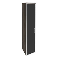 Onix Шкаф высокий узкий левый O.SU-1.10 R (L) black Дуб Мали/Стекло Black 400*420*1977