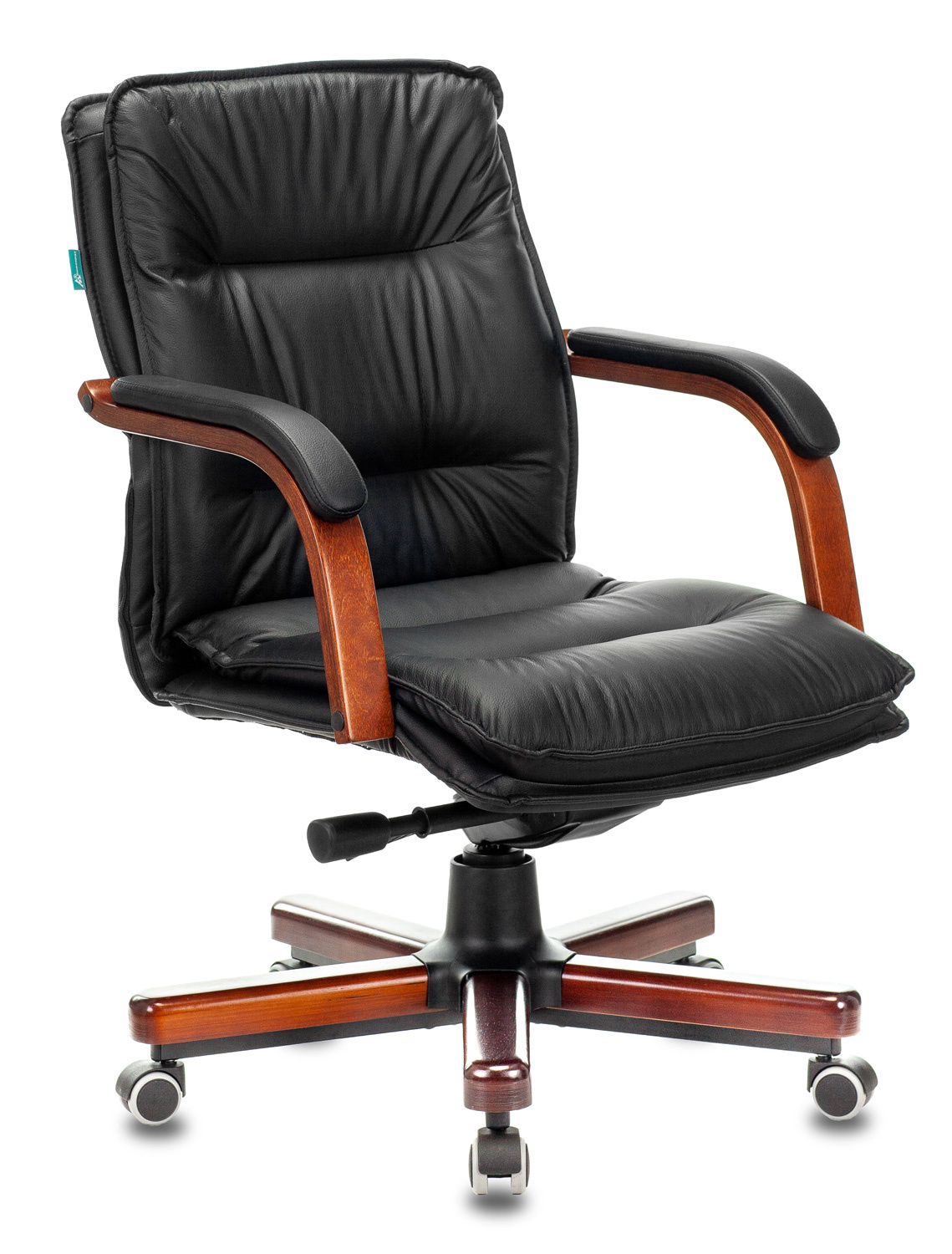 Кресло руководителя Бюрократ T-9927 WALNUT-LOW черный кожа