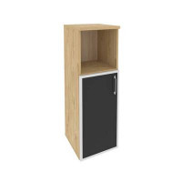 Onix Шкаф средний узкий левый O.SU-2.2 R (L) black Тиквуд Светлый/Стекло Black 400*420*1207