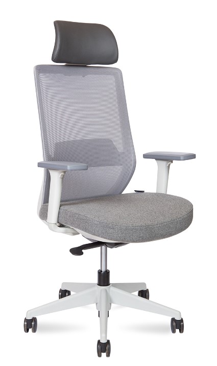 Кресло руководителя Mono grey / серый пластик / серая ткань / серая сетка