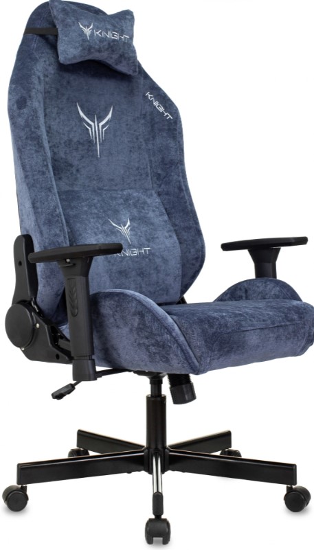 Кресло игровое Knight N1 Fabric синий Light-27