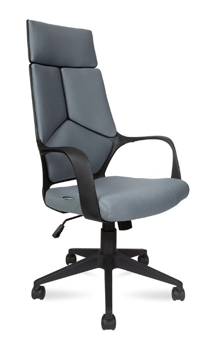 Кресло руководителя IQ / (black plastic, dark grey) черный пластик / темно-серая ткань