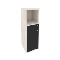 Onix Шкаф средний узкий левый O.SU-2.2 R (L) black Денвер Светлый/Стекло Black 400*420*1207