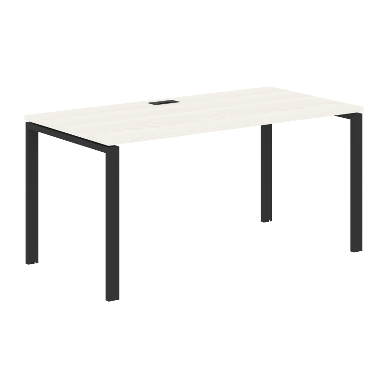Стол прямой EUST 1580 Ясень Траун/Черный 1560х800х750 EDIS