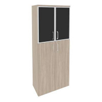 Onix Шкаф высокий широкий O.ST-1.7 R black Дуб Аттик/Cтекло Black 800*420*1977
