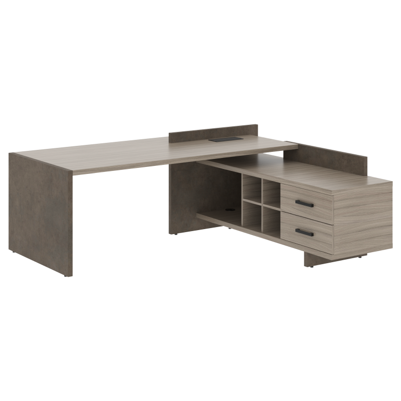 Стол СФ-531201 Дрифтвуд/Бетон чикаго темно-серый 2200х1996х840 WOOD&STONE