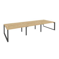 Onix Рабочая станция на О-образном м/к O.MO-D.RS-6.3.7 Тиквуд Светлый/Металл Антрацит 4140*1475*750
