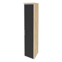 Onix Шкаф высокий узкий правый O.SU-1.10 R (R) black Тиквуд Светлый/Стекло Black 400*420*1977
