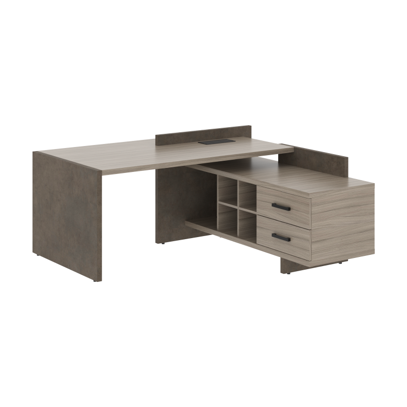 Стол СФ-531221 Дрифтвуд /Бетон чикаго темно-серый 1800х1798х840 WOOD&STONE